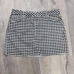 Topshop Black and White Checkered Jean Skirt US Size 12